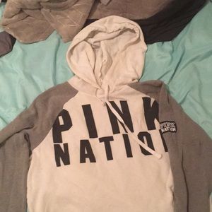 Pink crop hoodie